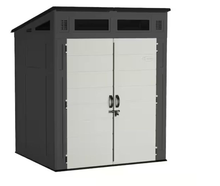 Photo 1 of *MINOR DAMAGE SEE PHOTOS*Modern 6 ft. W x 5 ft. D Plastic Storage Shed (35.31 sq. ft.)