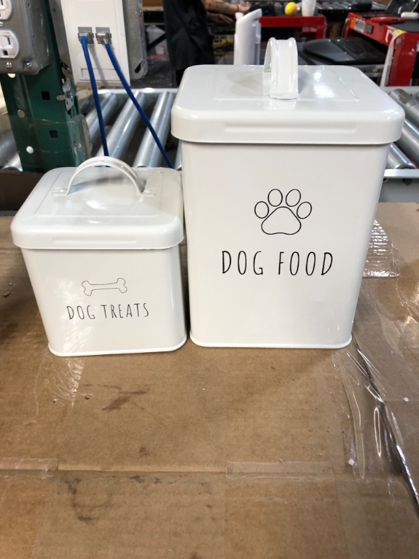 Photo 2 of  Dog Food Storage Container Farmhouse Pet Food Treats holder with Lid and Scoop, 