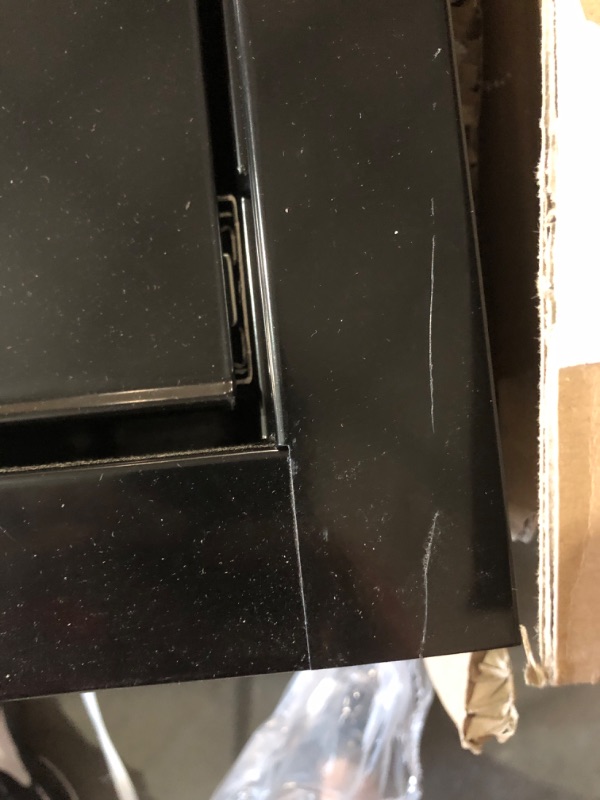 Photo 1 of 62 in. W x 20 in. D 12-Drawer Gloss Black Mobile Workbench Cabinet with Solid Wood Top and Power Drawer