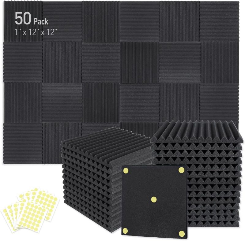 Photo 1 of Focusound 50 Pack Acoustic Foam 1" x 12" x 12" Soundproofing