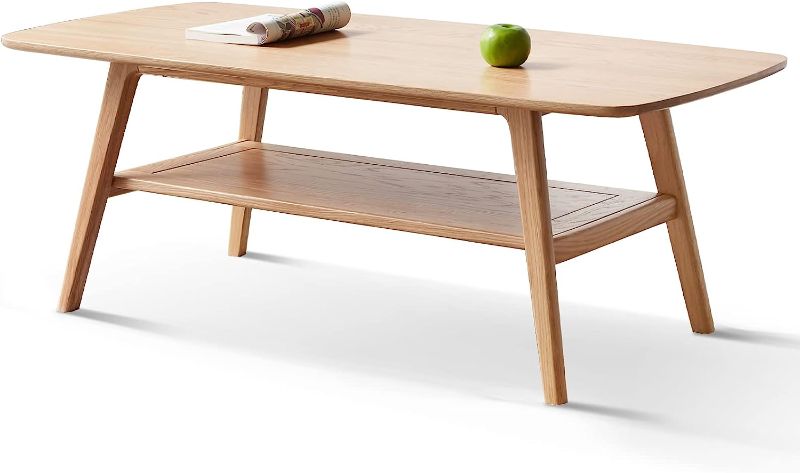 Photo 1 of YESWOOD Y83J08080 Center Table, Genji Wood Table, Low Table, 100% Solid Wood Top, Desk, Coffee Table, Width 31.5 x Depth 19.7 x Height 17.3 inches (80 x 50 x 44 cm)
