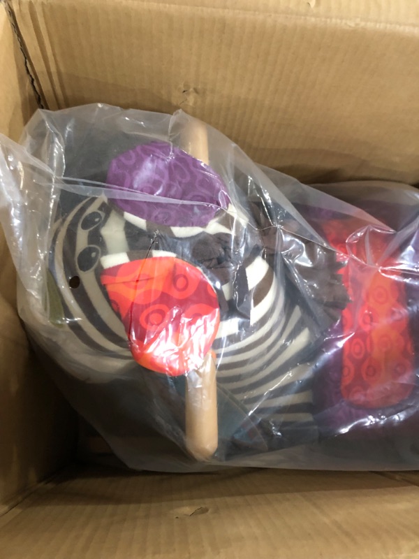 Photo 1 of B. toys by Battat Kazoo Wooden Rocking Zebra – Rodeo Rocker – Plush Ride On Zebra Rocking Horse