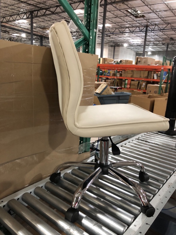 Photo 2 of ****STOCK IMAGE FOR REFERENCE ONLY****
Amazon Basics Modern Armless Office Desk Chair - CREAM/Chrome 