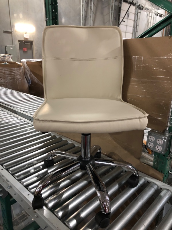 Photo 3 of ****STOCK IMAGE FOR REFERENCE ONLY****
Amazon Basics Modern Armless Office Desk Chair - CREAM/Chrome 