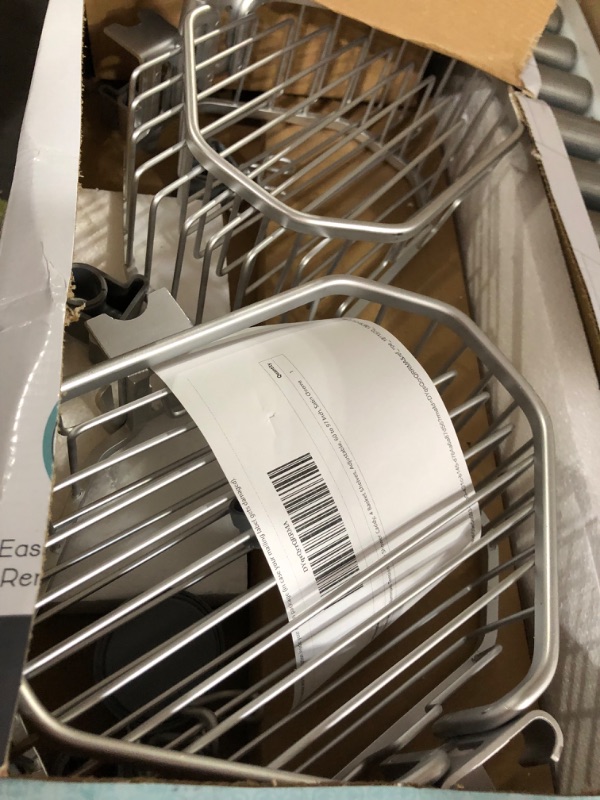 Photo 1 of **item used**damaged**and missing pieces**
Zenna Home NeverRust Aluminum Tension Pole Shower Caddy, 4 Basket Shelves
