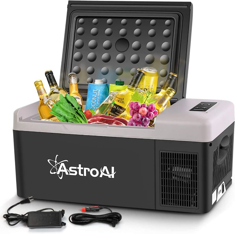 Photo 1 of ***PARTS ONLY NOT FUNCTIONAL***AstroAI 12 Volt Car Refrigerator, 12V Portable Freezer 16 Quart Camping Fridge Cooler 15L (-4?~68?) with 12/24V DC & 110V AC for Car, RV, Truck, Van, Boat for Camping, Travel, Fishing Outdoor
