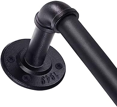 Photo 1 of 1 Inch Curtain Rods for Windows Industrial Pipe Curtain Rod, Black Curtain Rod, Outdoor/Indoor Curtain Rod, Rustic Curtain Rod, Rust Resistant Ceiling or Wall Mount, Black 