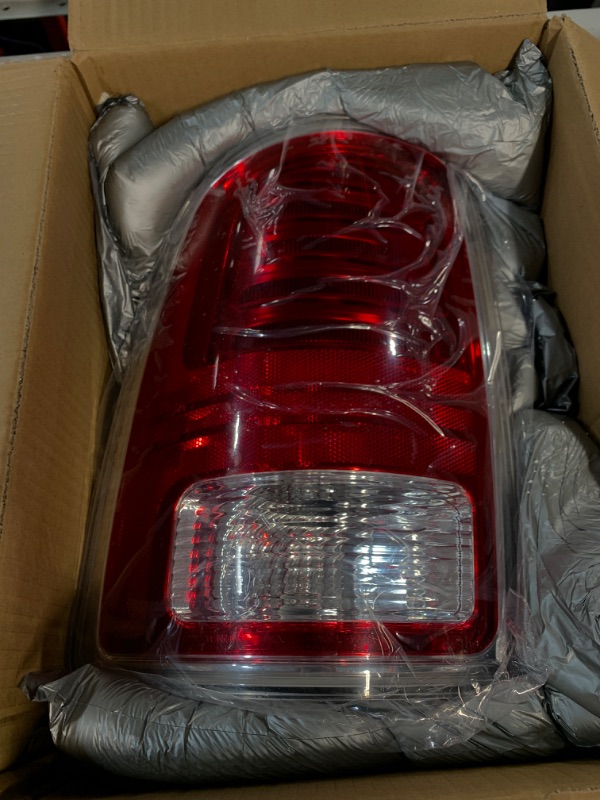 Photo 2 of FIONE?for Dodge Ram 1500 Tail Lights Assembly 2013-2018, Ram 2500 & 3500 Tail Light 2014-2018 New upgrade LED Rear light with bulbs, Clear & Red Lens Chrome Left Driver Side 68093079AC CH2800203