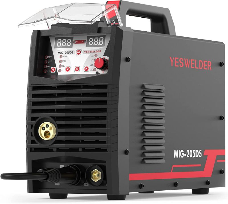 Photo 1 of YESWELDER Digital MIG-205DS MIG Welder,200Amp 110/220V Dual Voltage, Gas Gasless MIG Welding Machine MIG/Lift TIG/ARC 3 in 1 Multiprocess Aluminum MIG Welder, Spool Gun Compatible
