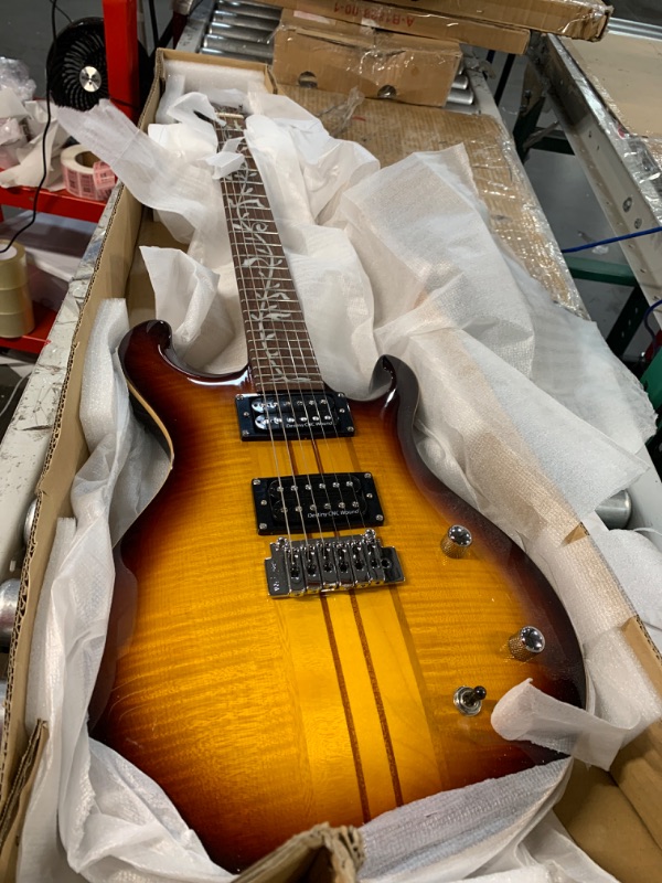 Photo 2 of Leo Jaymz Electric Guitar TL Style - Mahogany Body?Maple Neck and Fingerboard - Selected Flame Maple Veneer with high Transparent Acrylic Pickguard - Six-Saddle Bridge (Transparent Gold Standard)