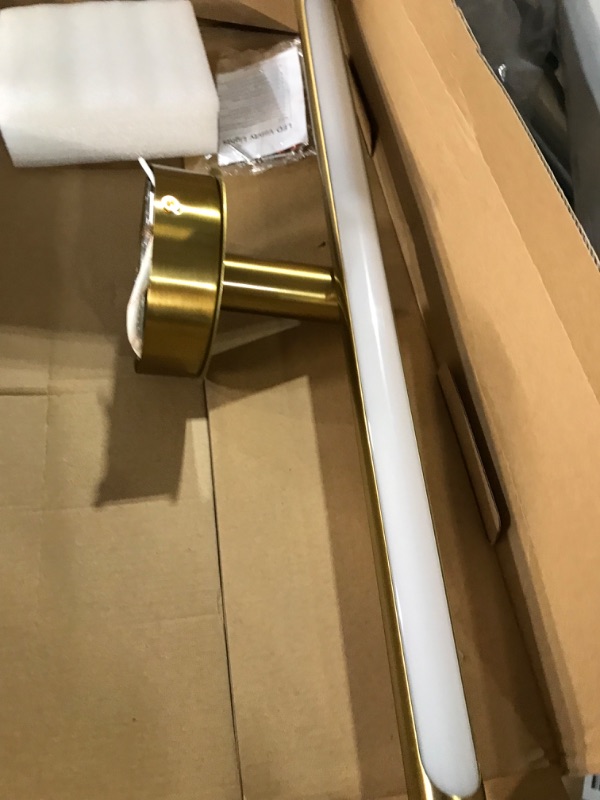 Photo 2 of ****** UNABLE TO TEST FUNCTION *****JUSHENG Modern Gold Bathroom Vanity Light LED 24.21" Inch, Metal Artwork Sconces Lamps 14W (70W Eqv.), 24.21" Inch 3000K 14W