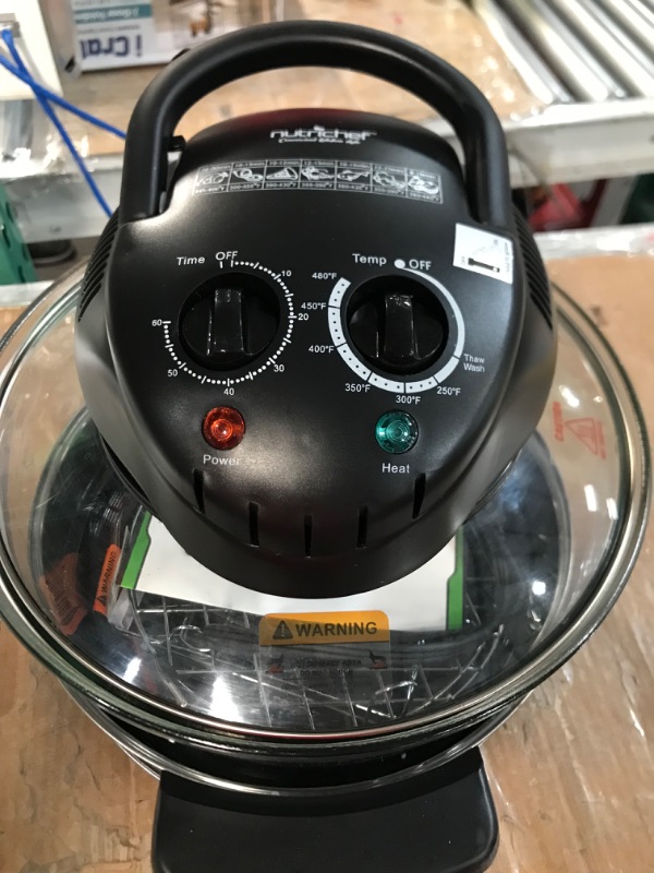 Photo 1 of NutriChef Convection Countertop Toaster Oven - Healthy Kitchen Air Fryer Roaster Oven, Bake, Grill, Steam Broil, Roast & Air-Fry , Includes Glass Bowl, Broil Rack and Toasting Rack, 120V - PKCOV45