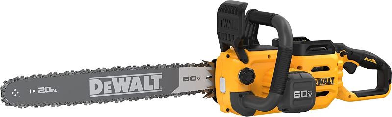 Photo 1 of DEWALT 60V MAX Cordless Chainsaw Kit, 20 in., Battery & Charger Included (DCCS677Y1)