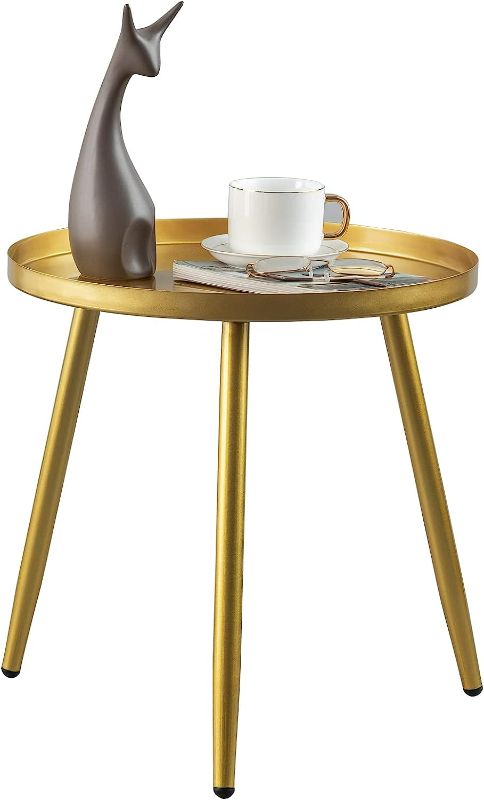 Photo 1 of *PARTS ONLY* AOJEZOR End Table, Round End Table Ideal for Any Room-Side Tables Living Room, Side Tables - Gold