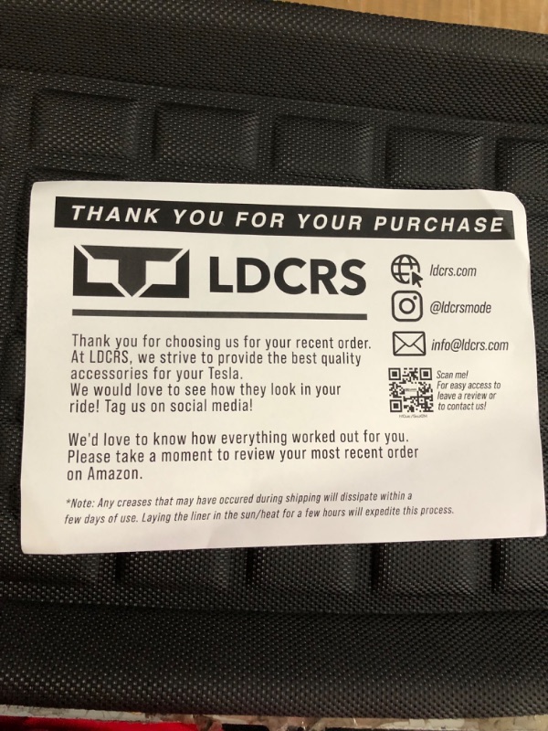 Photo 2 of LDCRS Tesla Model Y Trunk Mats - Complete Trunk & Frunk Weather Mats Set