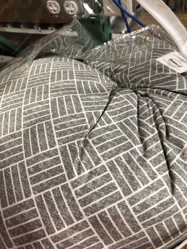 Photo 1 of Boppy Cuddle Pregnancy Pillow with Removable, Breathable Cover | Gray Basket Weave
