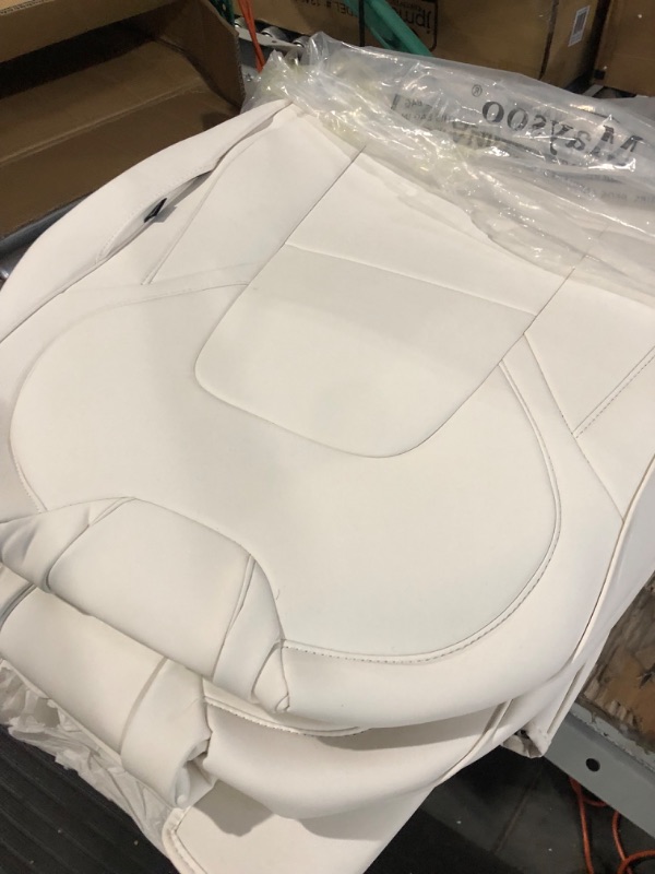 Photo 4 of Maysoo Tesla Y White seat Covers Nappa Leather Car Seat Covers (full set)
