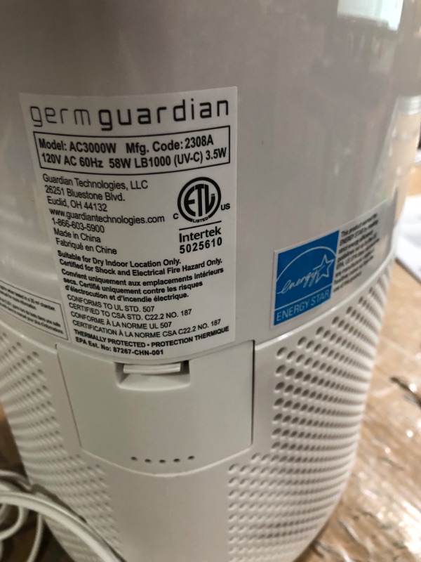 Photo 4 of Germ Guardian AirSafe+ Intelligent Air Purifier 