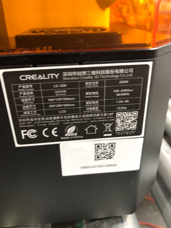 Photo 4 of Creality Resin 3D Printer LD-006 8.9 Inch Ultra 4K Monochrome LCD Upgraded UV Resin Photocuring Printer with Fast and Precise Printing Print Size of 7.55×4.72×9.84 Inch