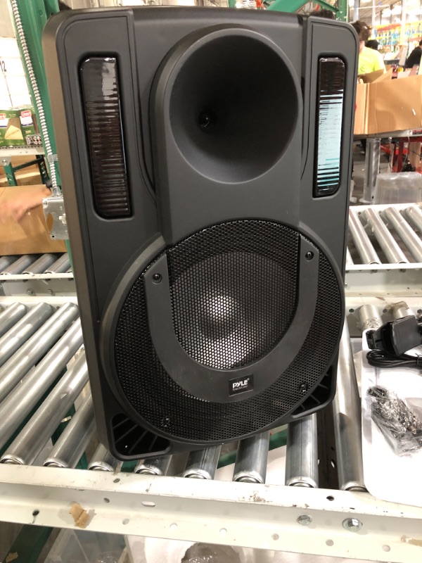 Photo 4 of 12’’ Portable PA Speaker System - Wireless BT Streaming PA & Karaoke Party Audio Speaker, Two Wireless Mic, Wired Microphone, Tablet Stand