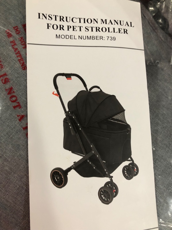 Photo 4 of Dogs Strollers for Small Medium Dog - Pet Stroller Rubber 4 Wheels 