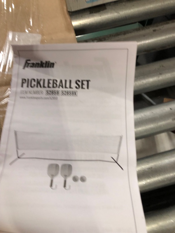 Photo 2 of **STOCK PHOTO REFERENCE ONLY** Pickleball Net Set - Pickleball Net on Wheels for Driveway Backyard, 22FT Regular Size, 4 Pickleball Paddles & 8 Balls, 12 Court Markers, 1 Carry Bag, 