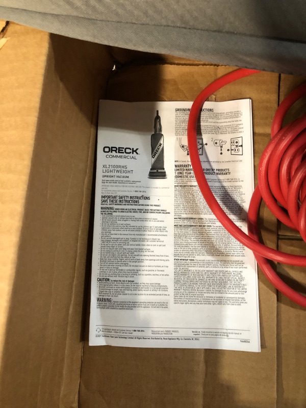 Photo 1 of **See Note** 
Oreck Commercial XL2100RHS XL Commercial, Upright Vacuum - Gray/Blue