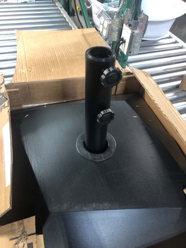 Photo 3 of *CUT DURING INSPECTION*Umbrella Base - Fillable Umbrella Pole Holder with Windproof Design - Heavy-Duty & Mobile  Black Maple99