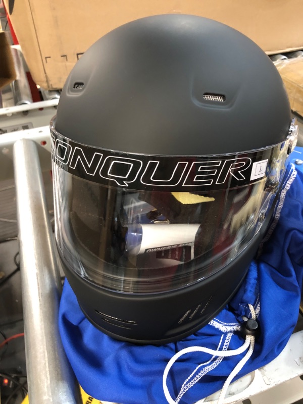 Photo 2 of Conquer Snell SA2020 Full Face Auto Racing Helmet Large Black