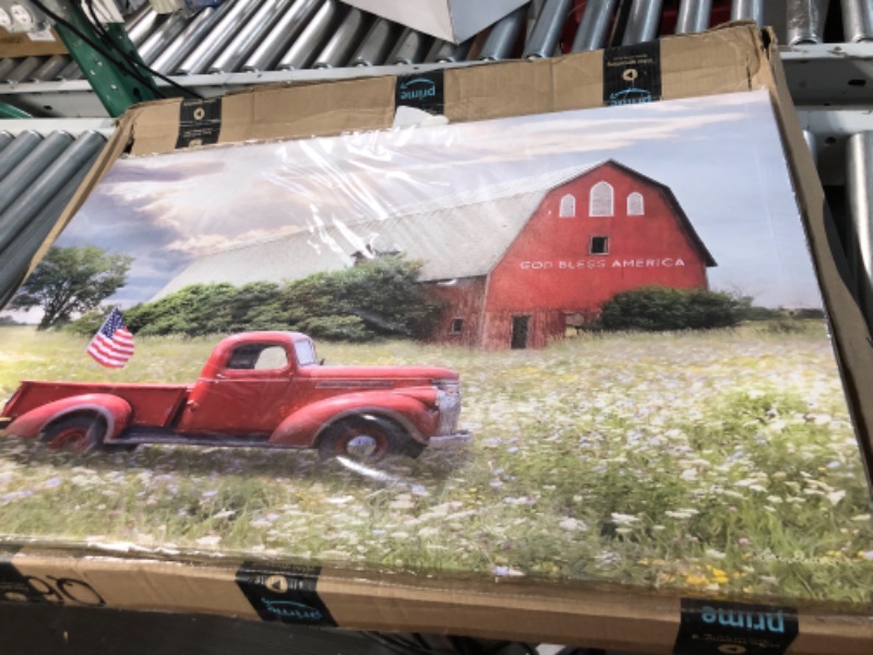 Photo 1 of *STOCK PHOTO FOR REFERENCE ONLY* Farmhouse Old Truck Wall Art Rustic Country Old Barn Pictures Wall Decor