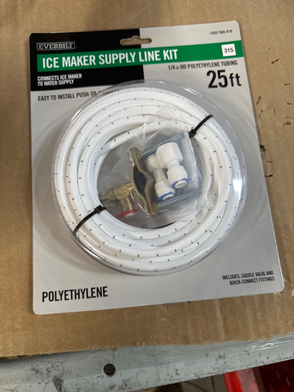 Photo 2 of 1/4 in. x 25 ft. Push-to-Connect Brass Poly Ice Maker Kit Includes Saddle Valve and Fittings