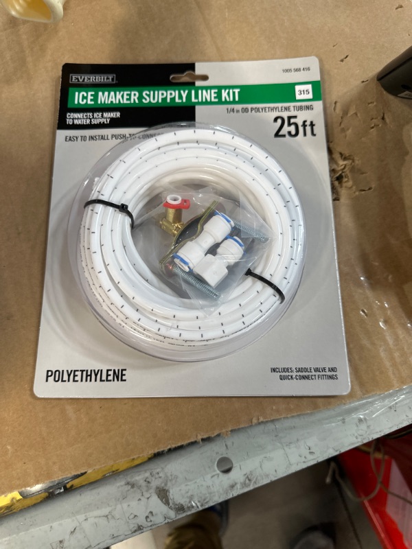 Photo 2 of 1/4 in. x 25 ft. Push-to-Connect Brass Poly Ice Maker Kit Includes Saddle Valve and Fittings