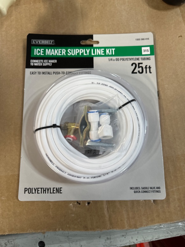 Photo 2 of 1/4 in. x 25 ft. Push-to-Connect Brass Poly Ice Maker Kit Includes Saddle Valve and Fittings