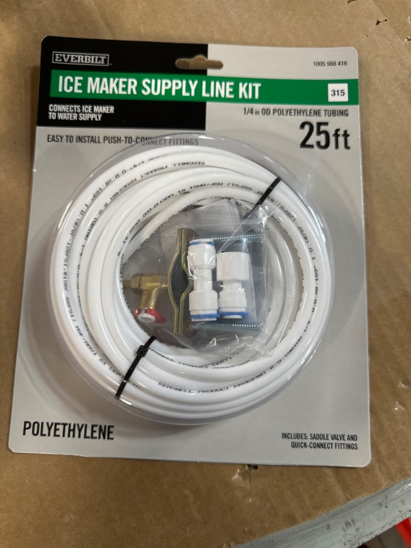 Photo 2 of 1/4 in. x 25 ft. Push-to-Connect Brass Poly Ice Maker Kit Includes Saddle Valve and Fittings