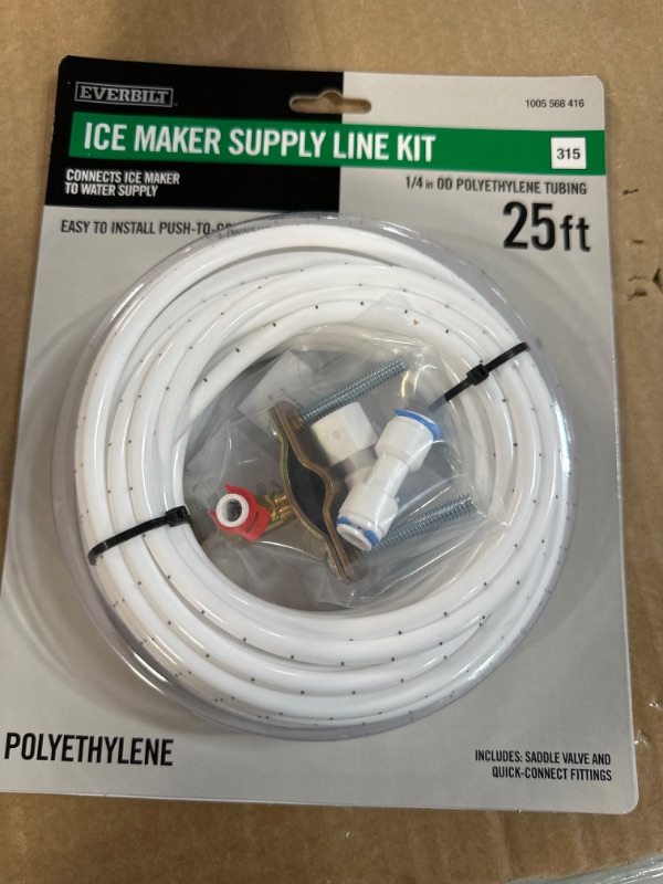 Photo 2 of 1/4 in. x 25 ft. Push-to-Connect Brass Poly Ice Maker Kit Includes Saddle Valve and Fittings