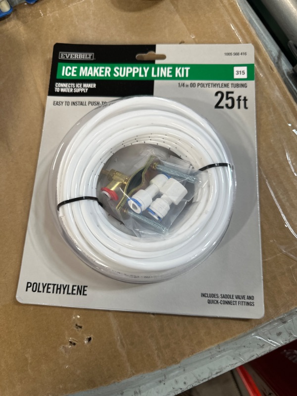 Photo 2 of 1/4 in. x 25 ft. Push-to-Connect Brass Poly Ice Maker Kit Includes Saddle Valve and Fittings