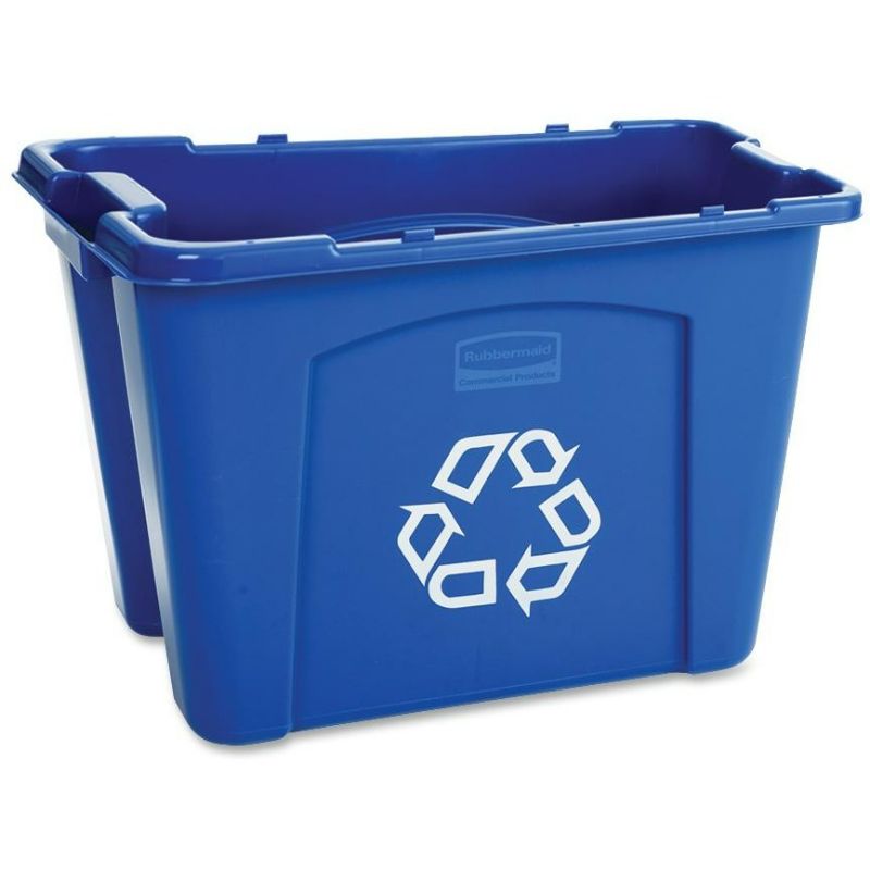 Photo 1 of *LIKE NEW*Rubbermaid Commercial Products, Recycling Bin/Box, Blue 