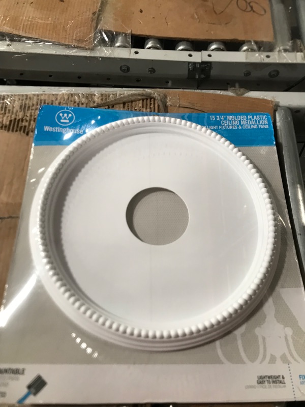 Photo 2 of *NEW*Westinghouse Lighting 7773300 15-3/4-Inch Round Beaded White Finish Ceiling Medallion