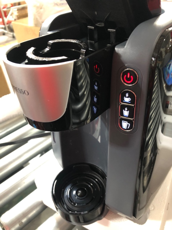 Photo 1 of Mixpresso - Single Serve K-Cup Coffee Maker | With 4 Brew Sizes for 1.0 & 2.0 K-Cup Pods | Removable 45oz Water Tank | Quick Brewing with Auto Shut-Off | Rapid Brew Technology (Dark/Gray)