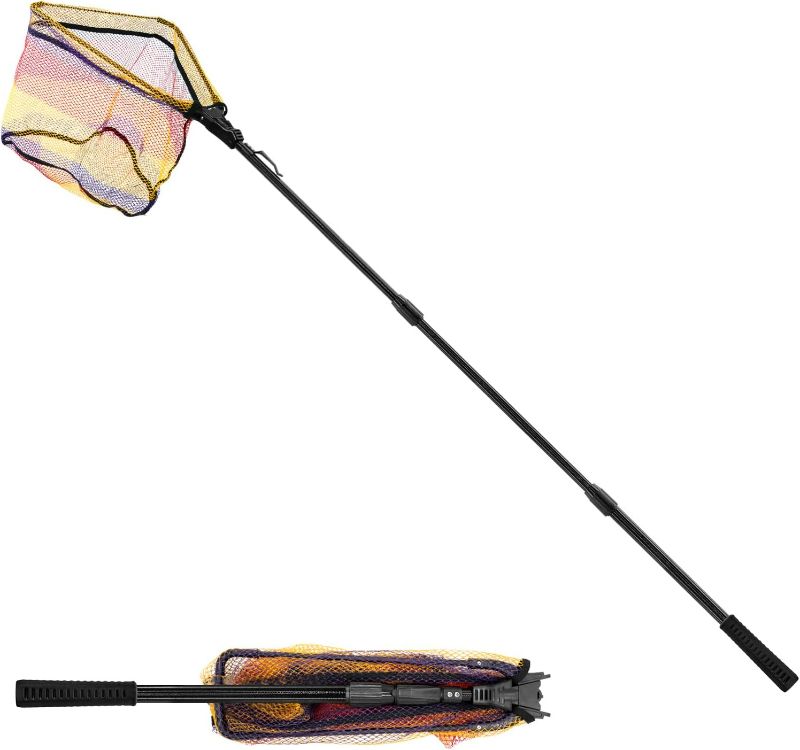 Photo 1 of **SEE NOTES**SANLIKE Fishing Net Folding Landing Net with Extra Long Telescoping Pole Handle