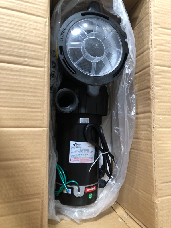 Photo 3 of **UNABLE TO TEST**Swimming Pool Pump 1100W 1.5HP Energy Saving, Single Voltage, 120V 93GPM Flow Rate, Black 1.5 Hp