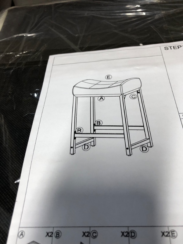 Photo 5 of **SEE NOTES**
Bar Stools Set of 2, Saddle Stool Barstools with Metal Base, Footrest, Tall Bar Stool for Dining, Kitchen Island, Coffee, Pub