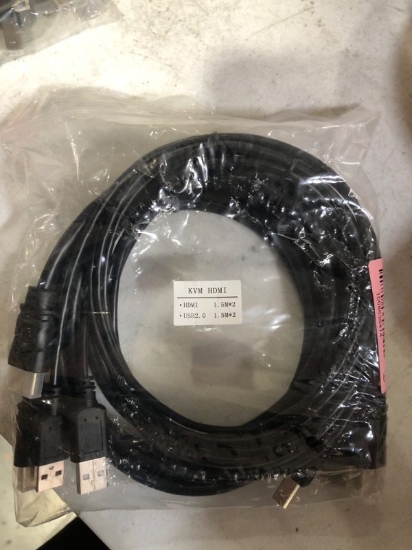 Photo 2 of 2.5m 2 Pack USB HDMI KVM Cable for HDMI KVM Switch?Integrated with HDMI USB A to HDMI USB B