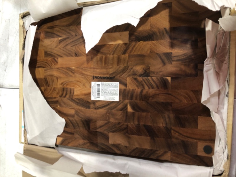 Photo 1 of Ironwood Gourmet Large End Grain Prep Station Acacia Wood Cutting Board, 14 x 20-Inch, Brown Charleston End Grain Prep Station
