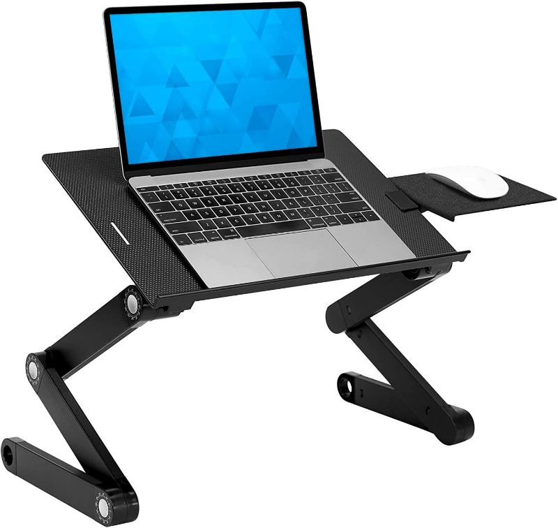 Photo 1 of Adjustable Laptop Stand with Built-in Cooling Fans and Mouse Pad Tray