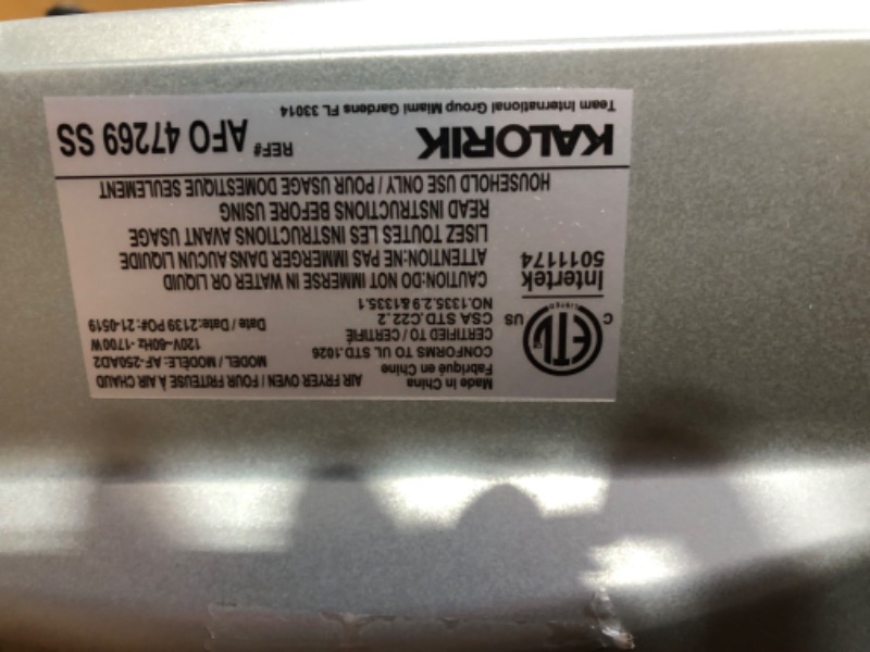 Photo 1 of Kalorik MAXX® Complete Digital 26-Quart 10-in-1 Air Fryer Oven ***NOT TESTED***