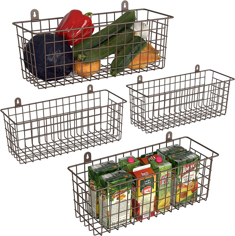 Photo 1 of  Wire Basket 4-Pack Hanging Wall Organizer