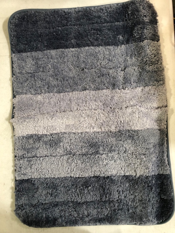 Photo 2 of [Like New] KMSON 3 Pcs Ombre Bath Rug Set Bathroom Rugs with U-Shaped Contour Toilet Mat - Blue 3 PCS 17"x24"+20"x32" 