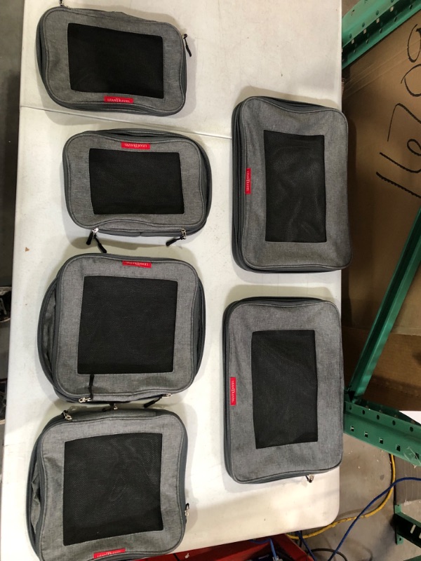Photo 1 of [Brand New] LeanTravel Compression Packing Cubes for Travel Organizers with Double Zipper (6-Pack (2L+2M+2S), Grey)