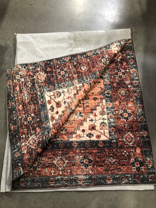 Photo 5 of [See Photos] Artistic Weavers Kahvesi Vintage Washable Area Rug 8'10" x 12', Burnt Orange